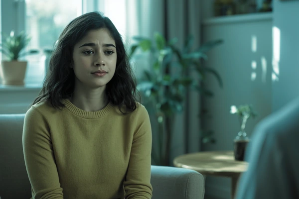 A welcoming therapy office with two chairs, soft lighting, and a peaceful atmosphere, representing a safe space to begin your healing journey.